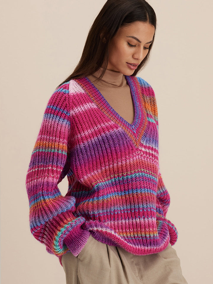 Strickpaket Gomitolo Magico Raglan-V-Pullover