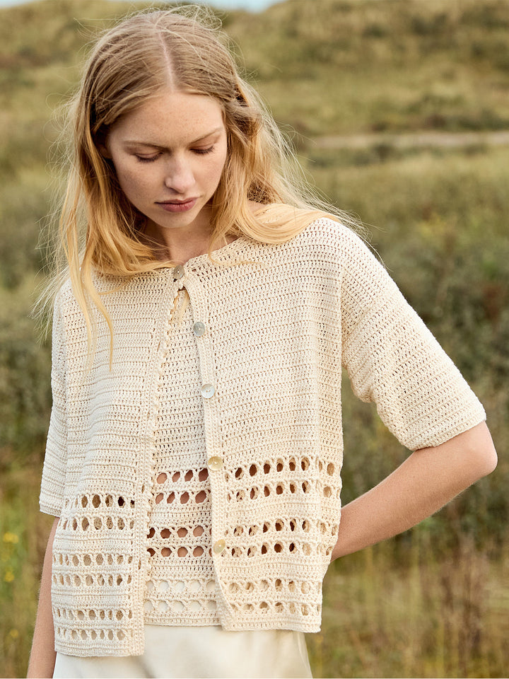 Häkelpaket Summer Cashmere Cardigan mit Ajourmuster