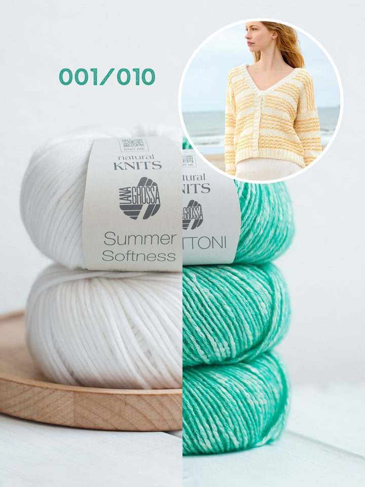 Strickpaket Summer Softness Bottoni Streifenjacke