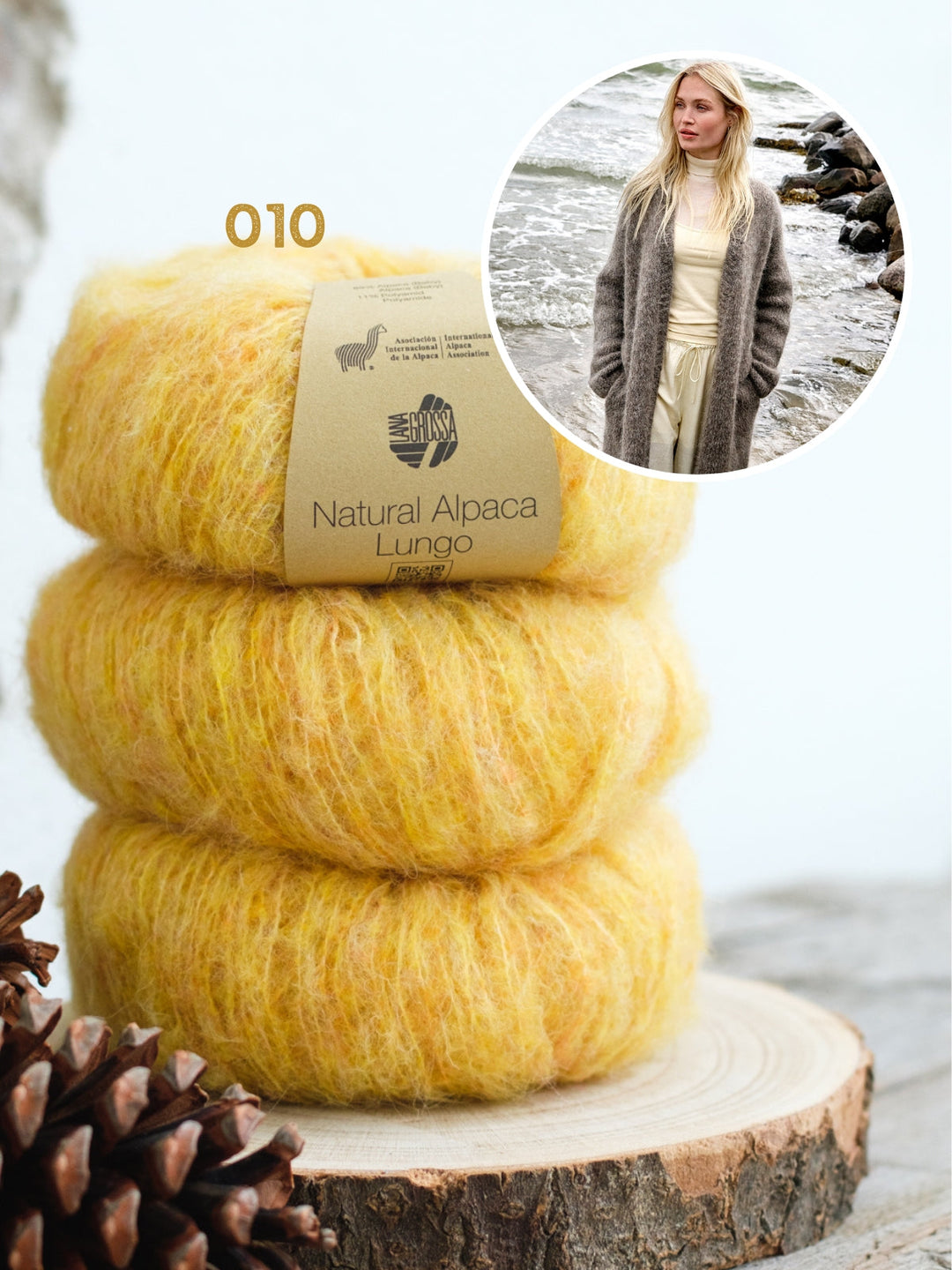 Strickpaket Natural Alpaca Lungo Mantel