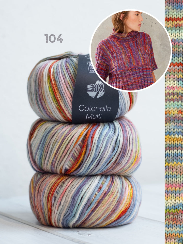 Strickpaket Cotonella Multi Kurzarmpulli