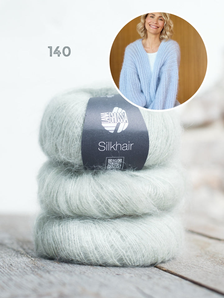 Strickpaket Silkhair Jacke im Patentmuster