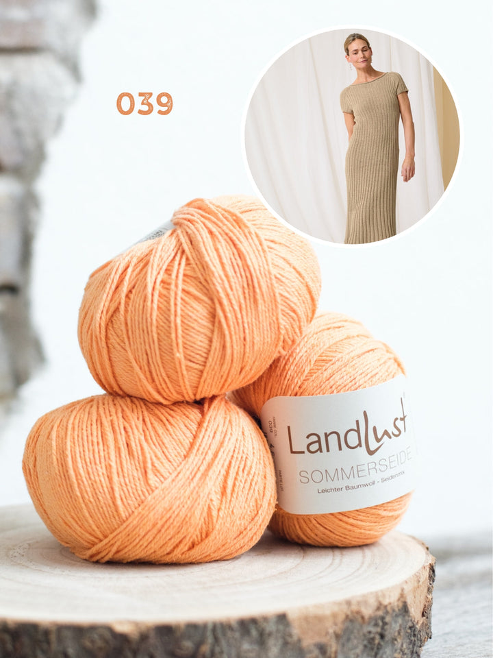 Strickpaket Landlust Sommerseide Top-Down Kleid