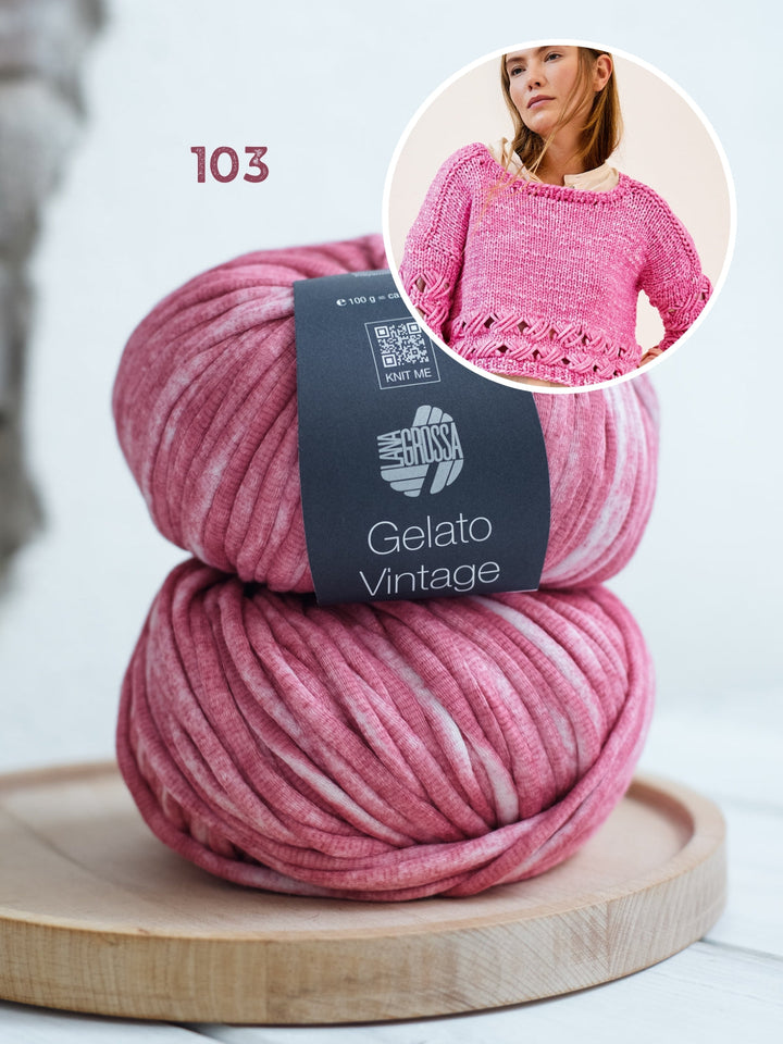 Strickpaket Gelato Vintage Pullover mit Diagonalmuster