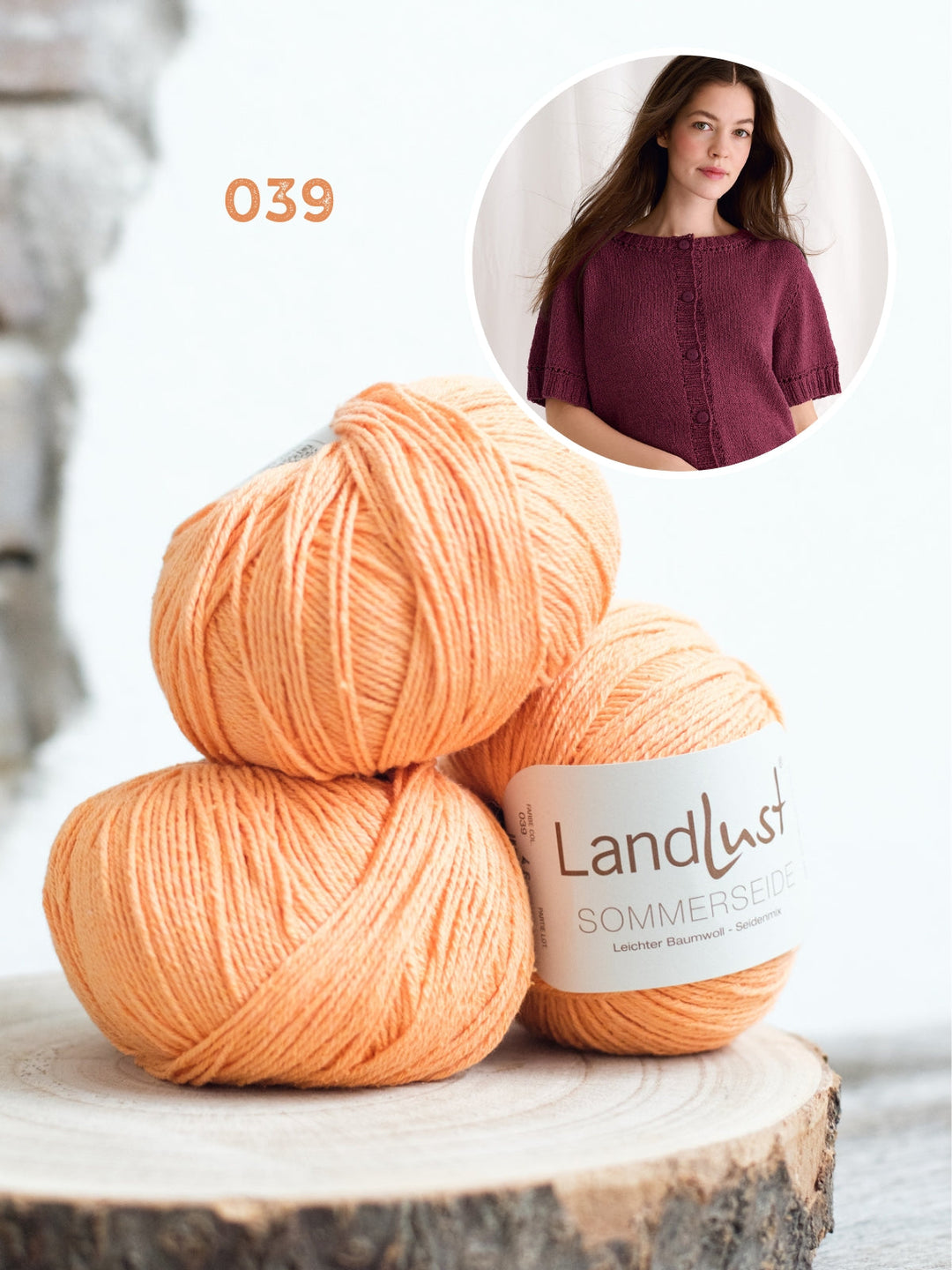 Strickpaket Landlust Sommerseide Cardigan mit kurzen Ärmeln