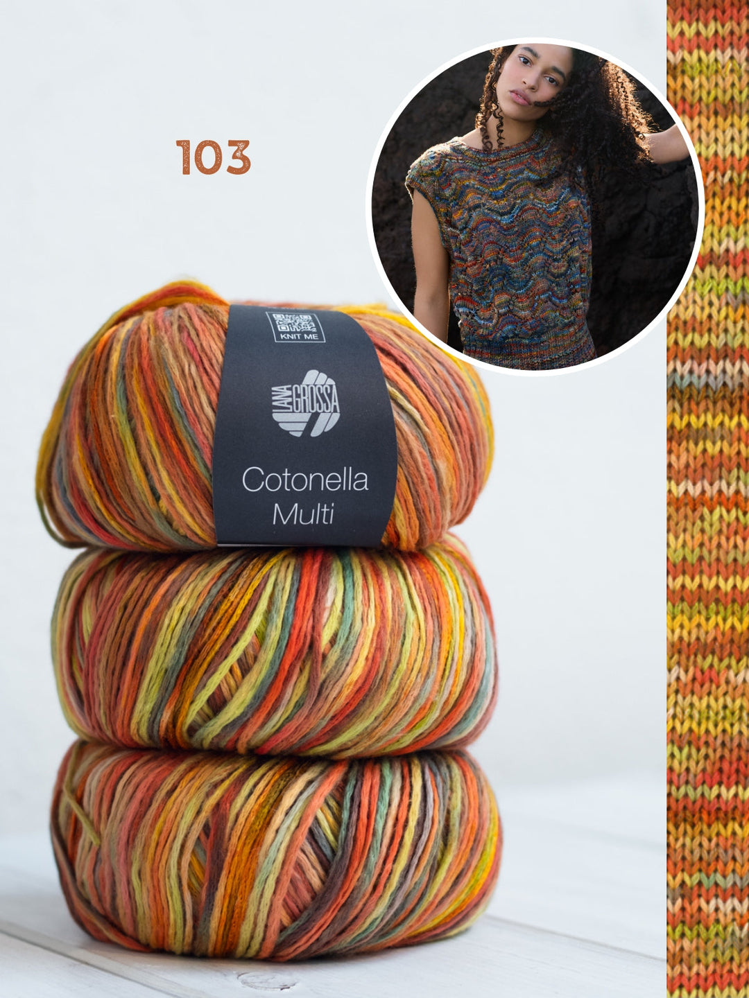 Strickpaket Cotonella Multi Pullunder im Ajourmuster