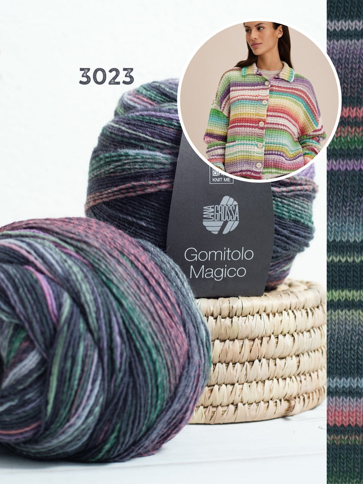 Strickpaket Gomitolo Magico Jacke im Strukturstich