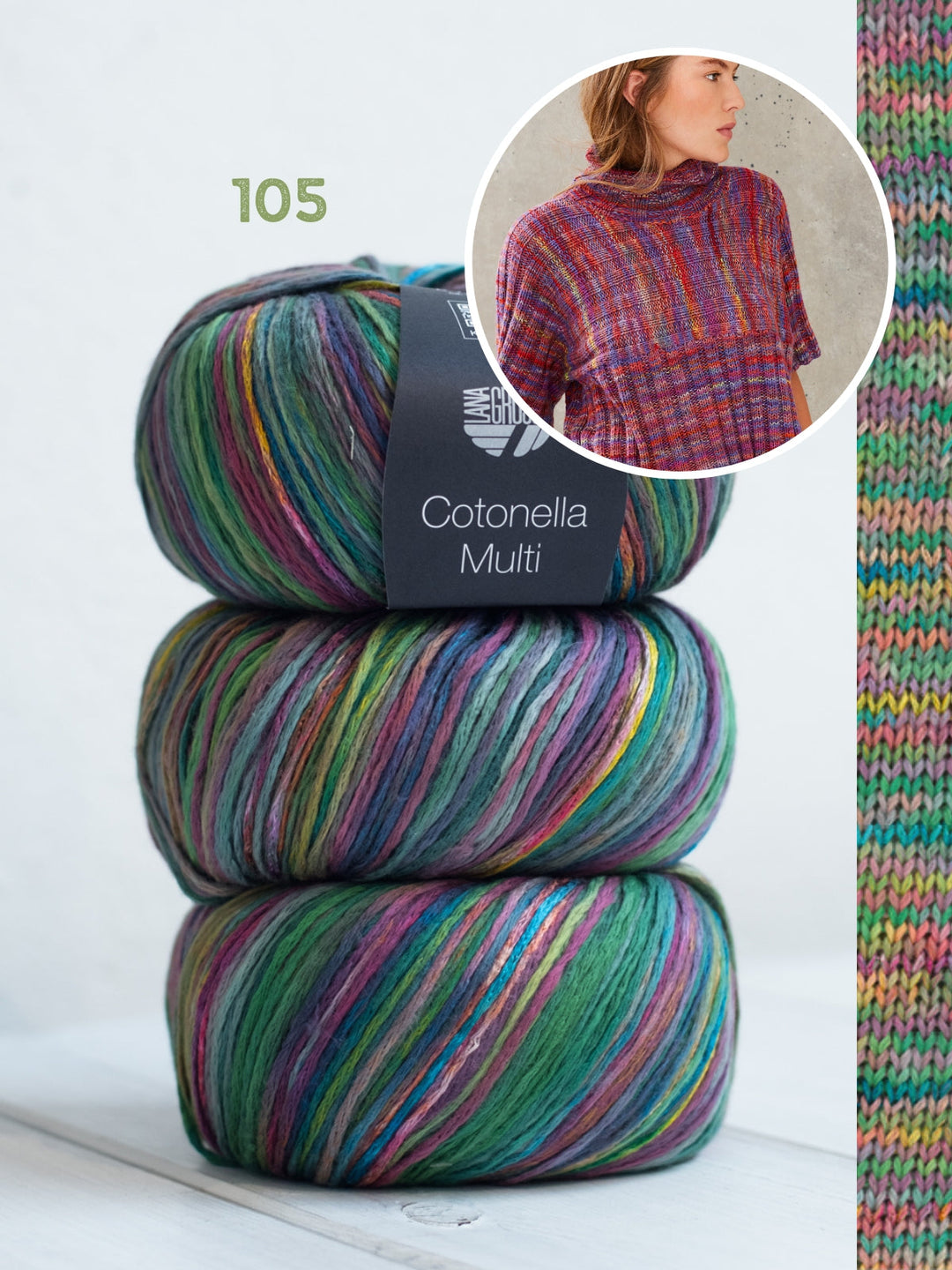 Strickpaket Cotonella Multi Kurzarmpulli