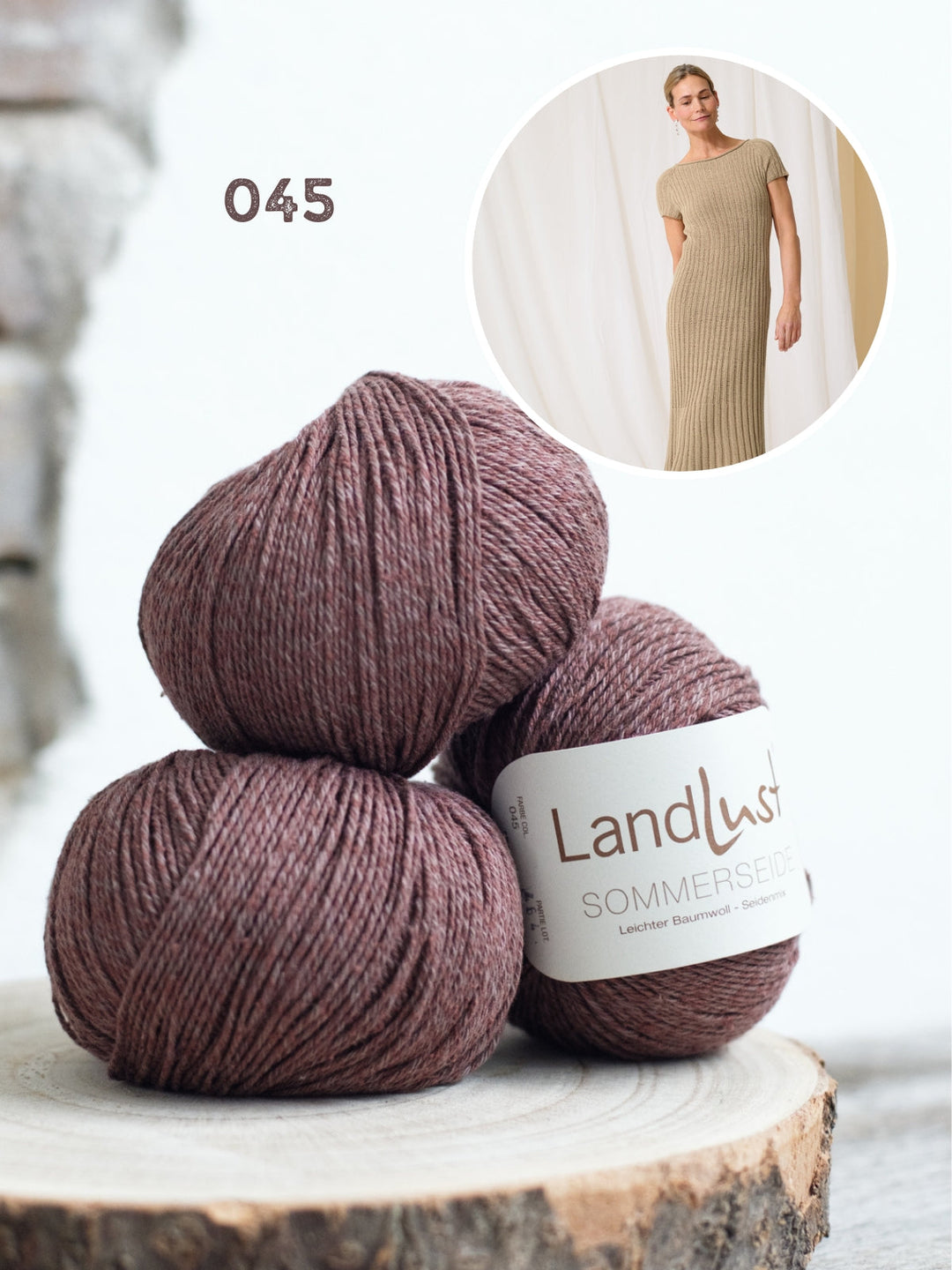 Strickpaket Landlust Sommerseide Top-Down Kleid