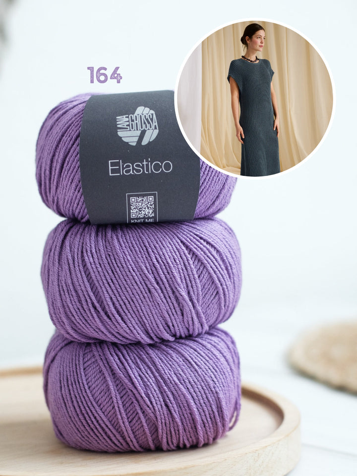 Strickpaket Elastico Kleid im Patentmuster