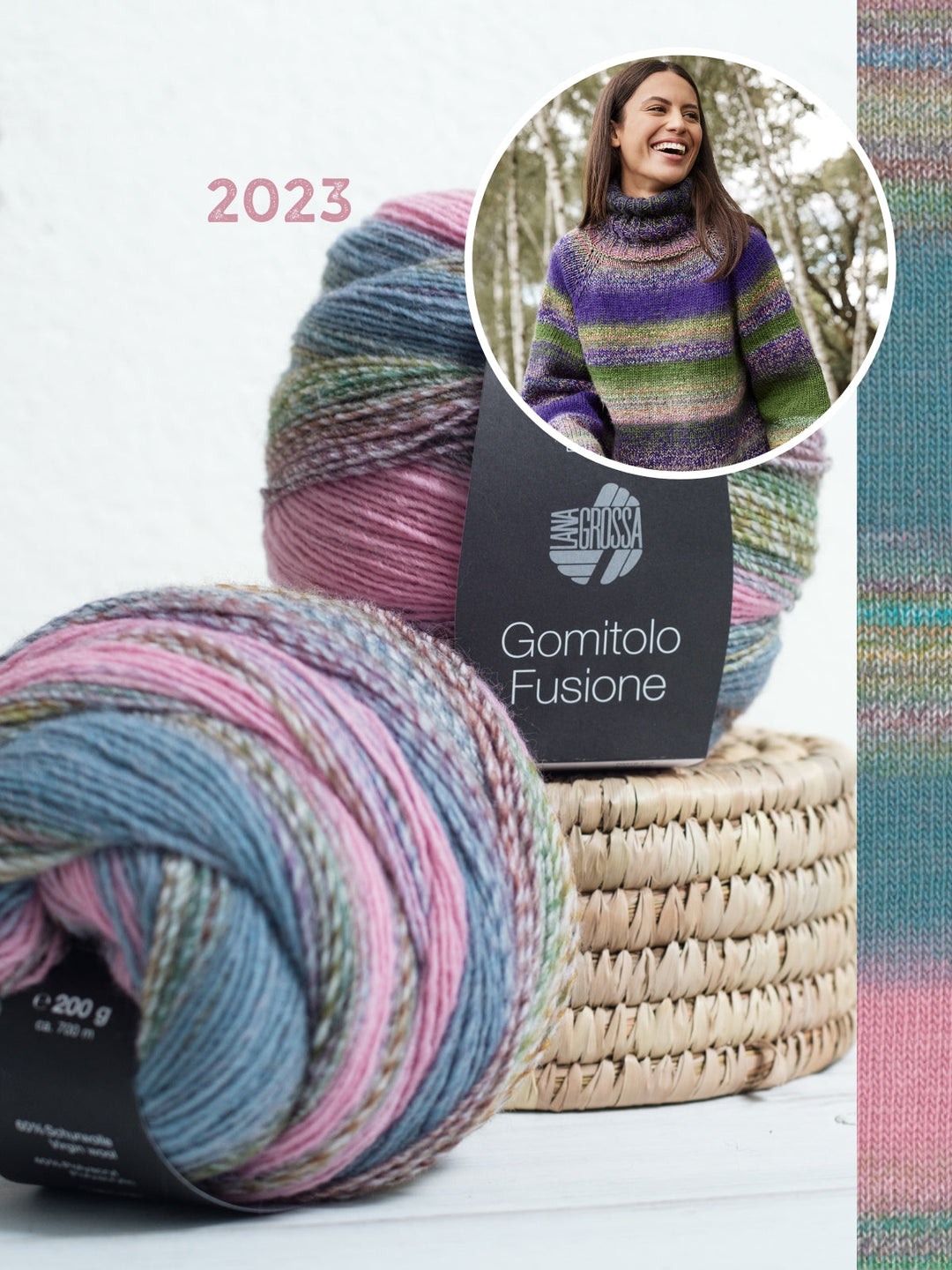 Strickpaket Gomitolo Fusione Rollkragenpullover - top-down