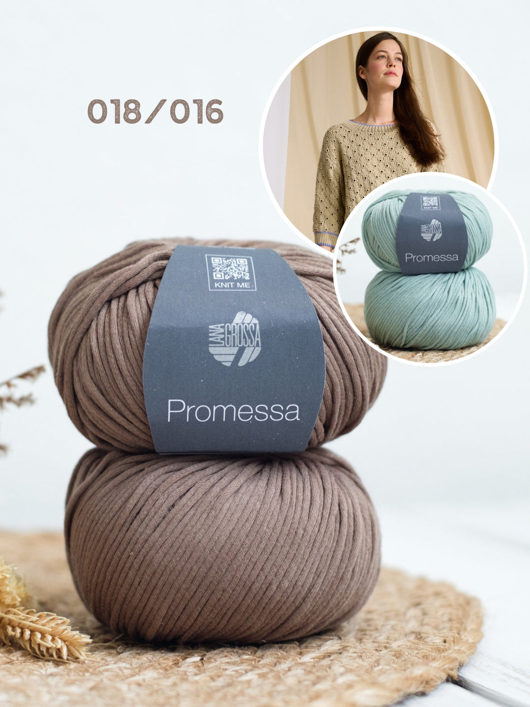 Strickpaket Promessa Pullover mit Lochmuster