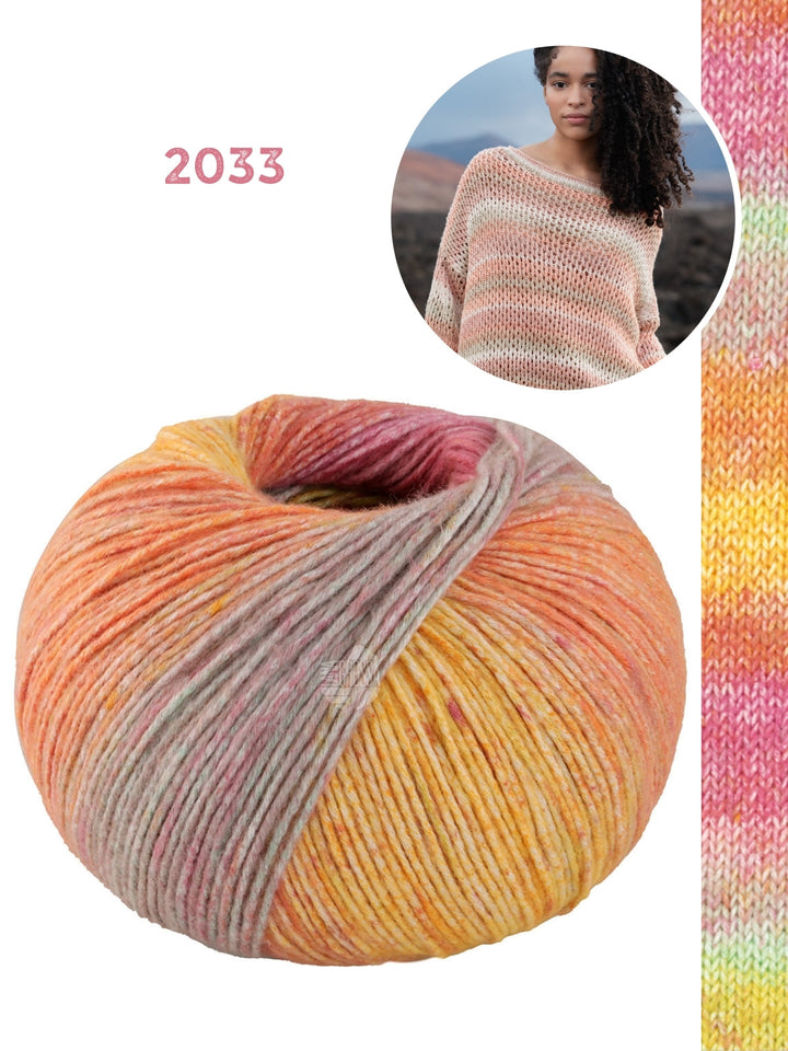 Strickpaket Gomitolo Mambo Pullover mit Ajourmuster