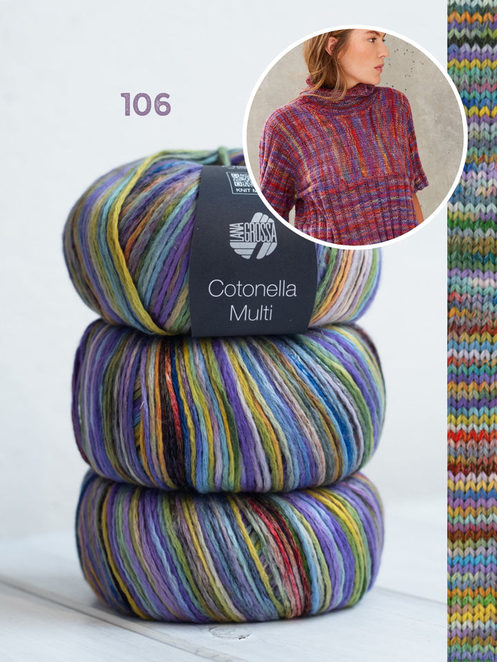 Strickpaket Cotonella Multi Kurzarmpulli