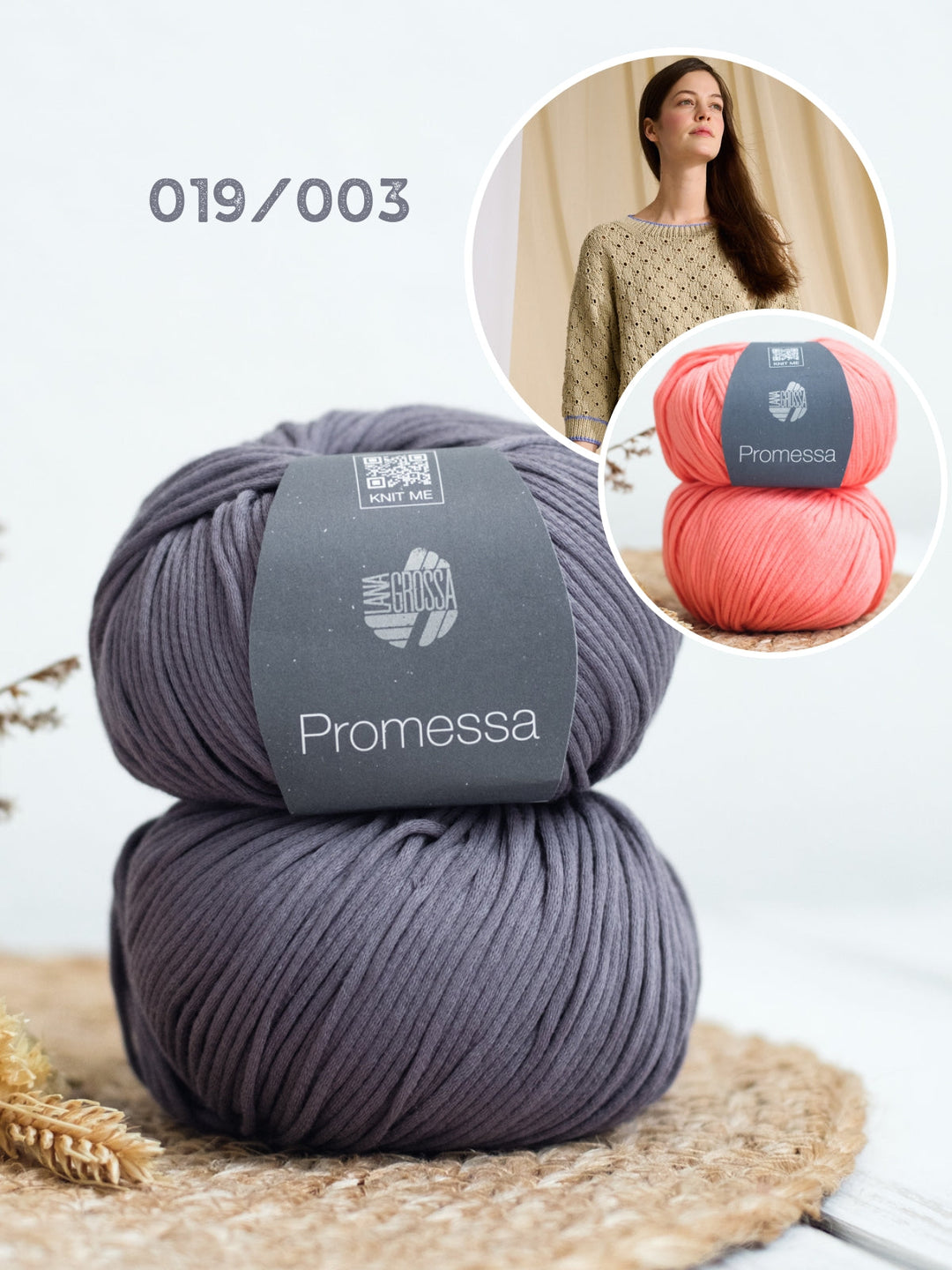 Strickpaket Promessa Pullover mit Lochmuster