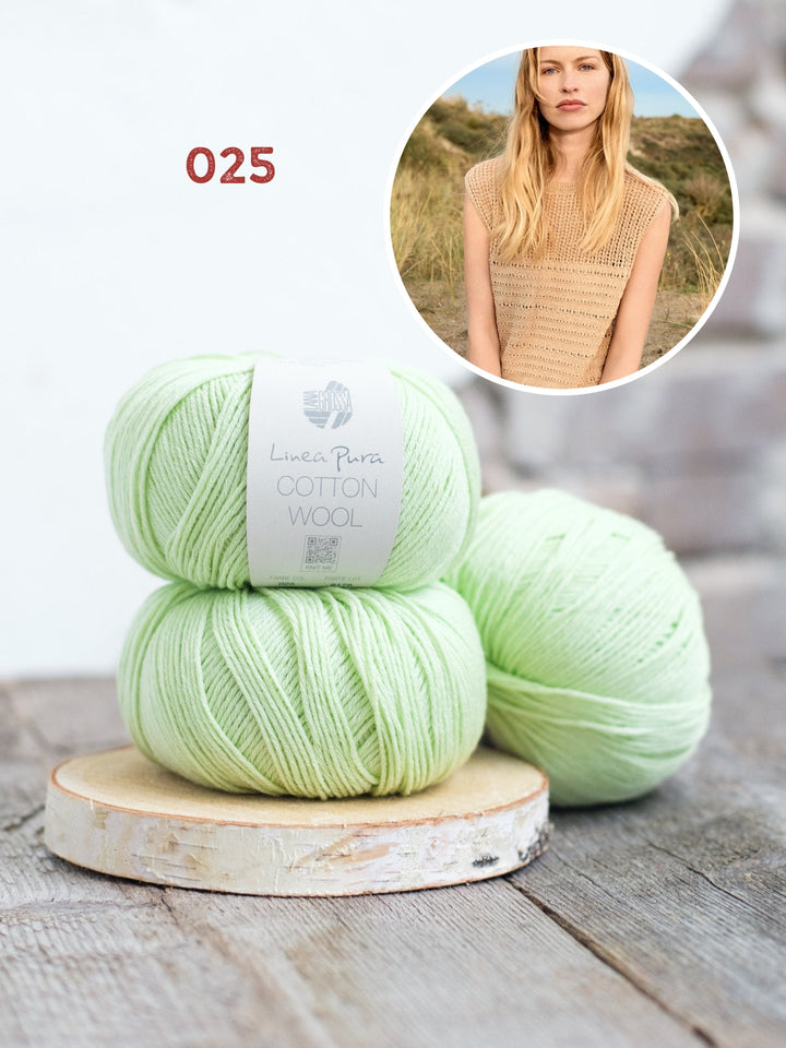 Strickpaket Cotton Wool Top mit Ajourmuster