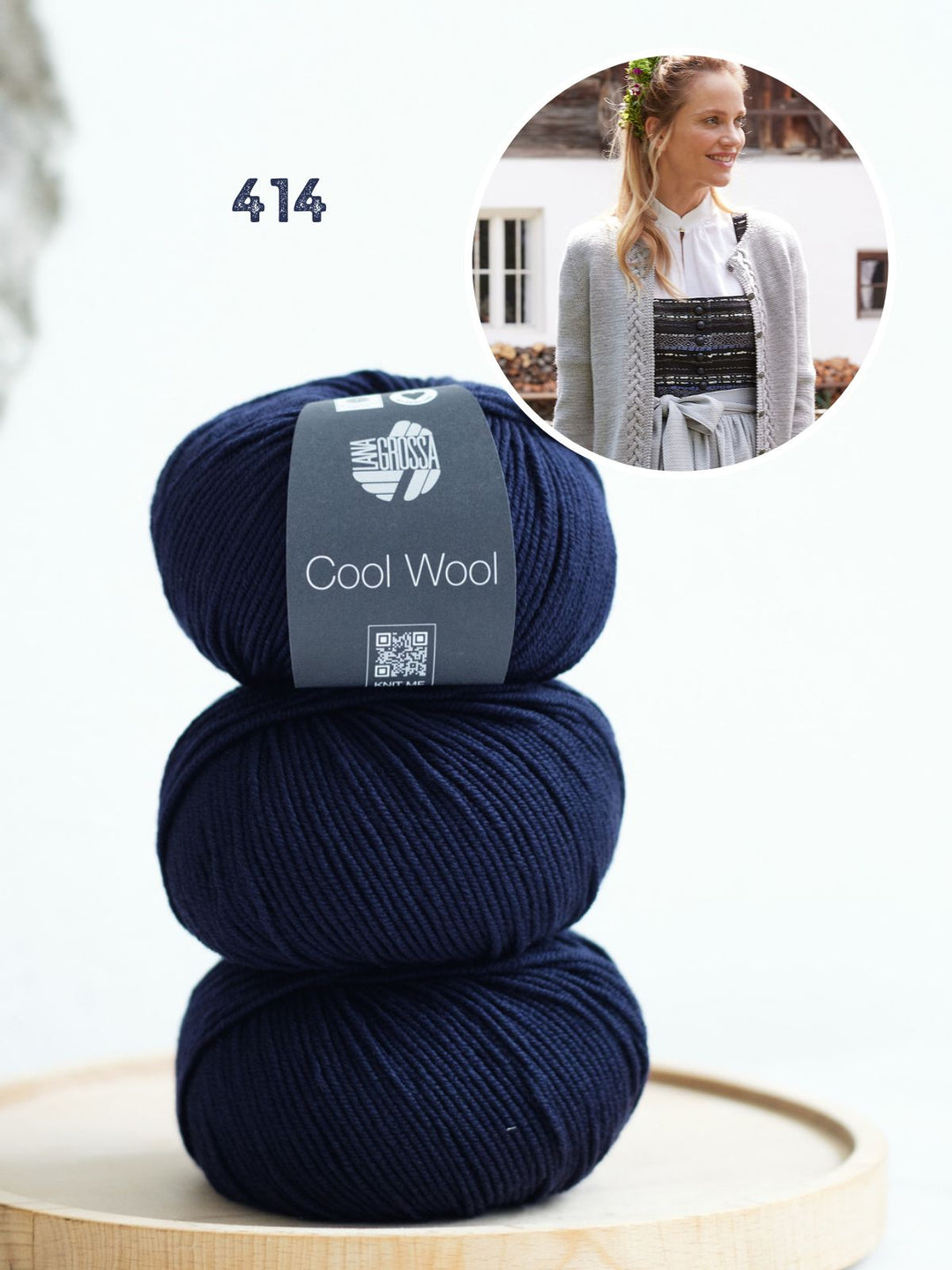 Strickpaket Cool Wool Jacke mit Zöpfe