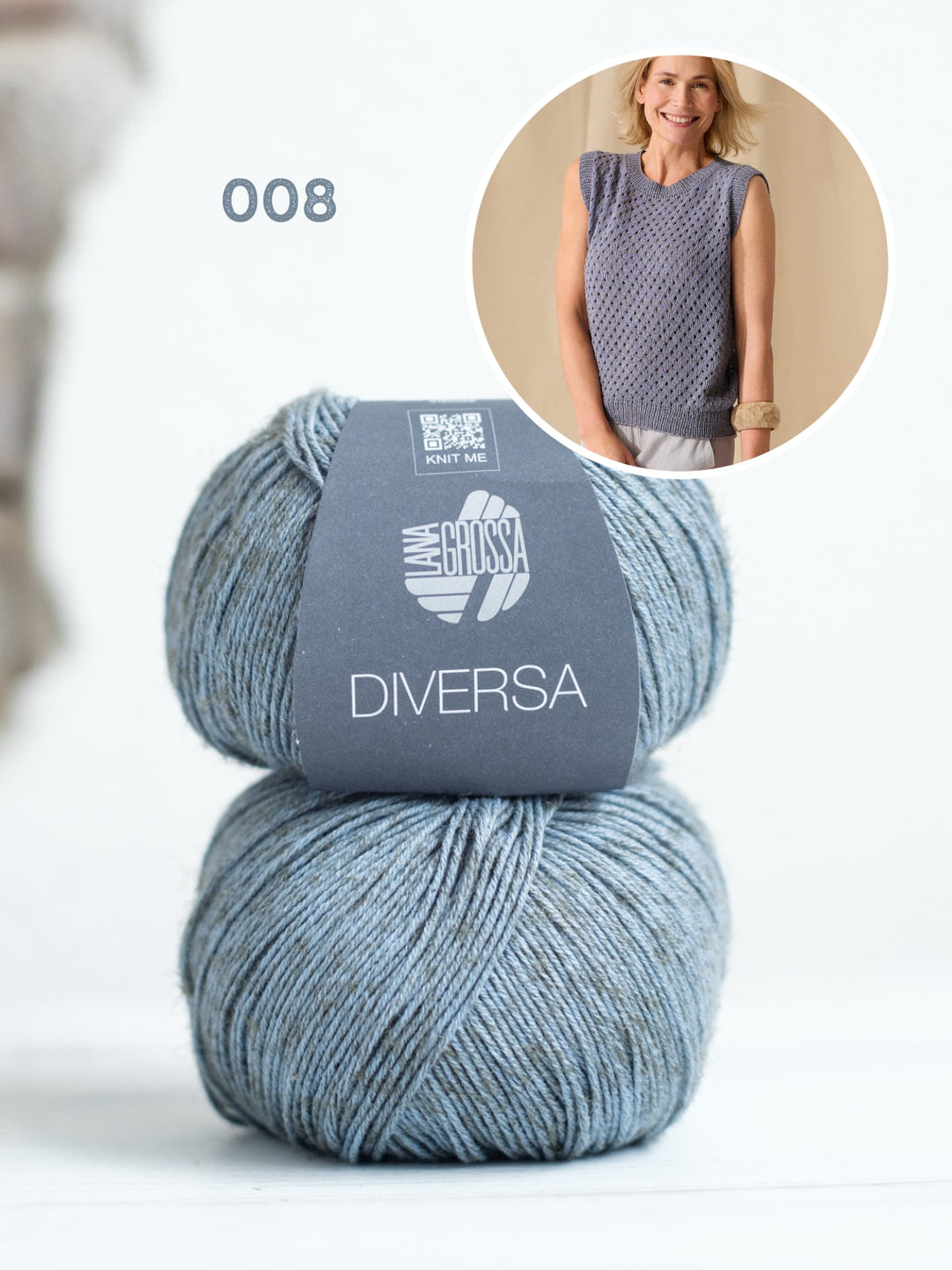 Strickpaket Diversa Top-Down Top mit Ajourmuster