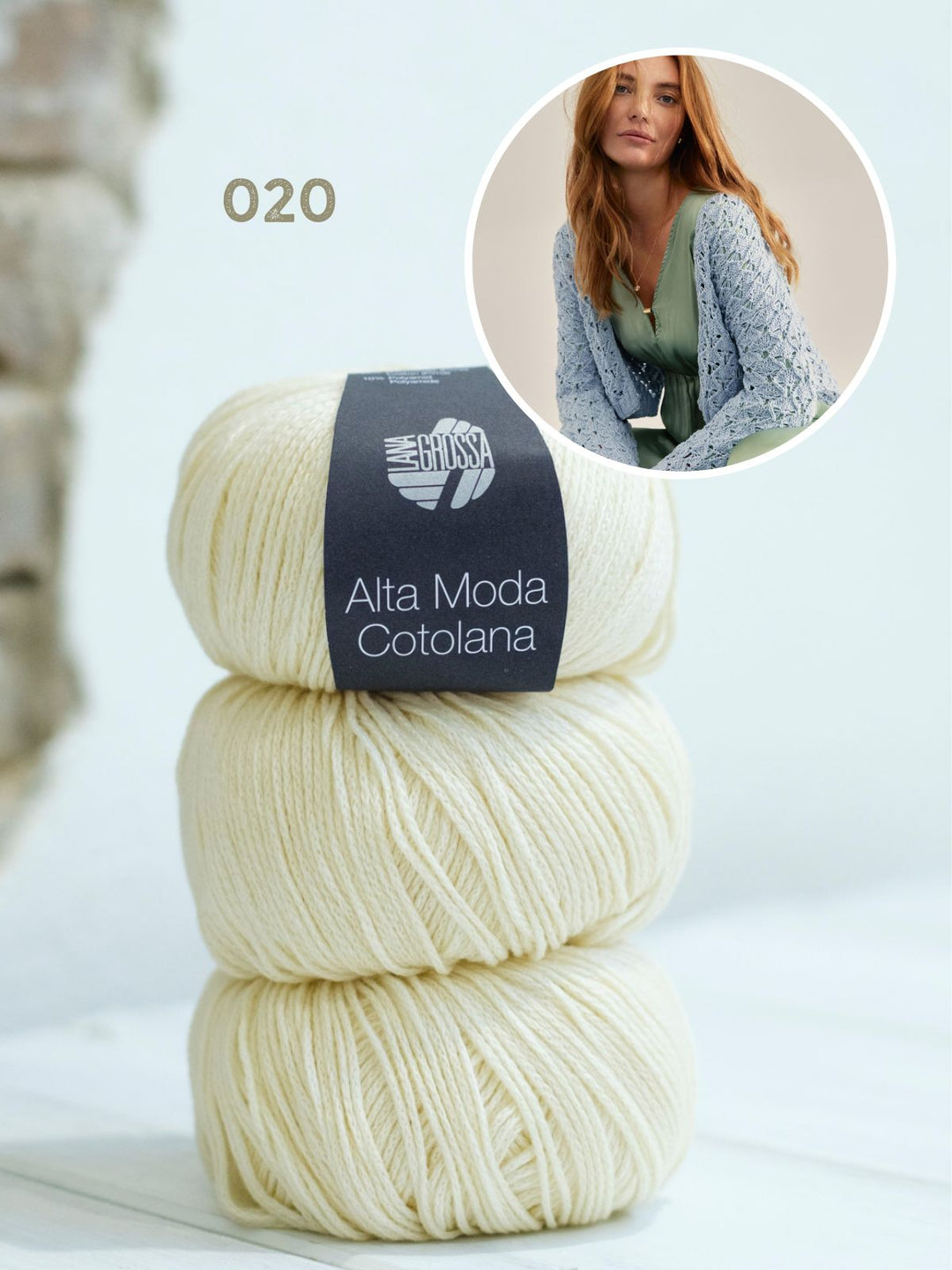 Strickpaket Alta Moda Cotolana Cardigan im Ajourmuster