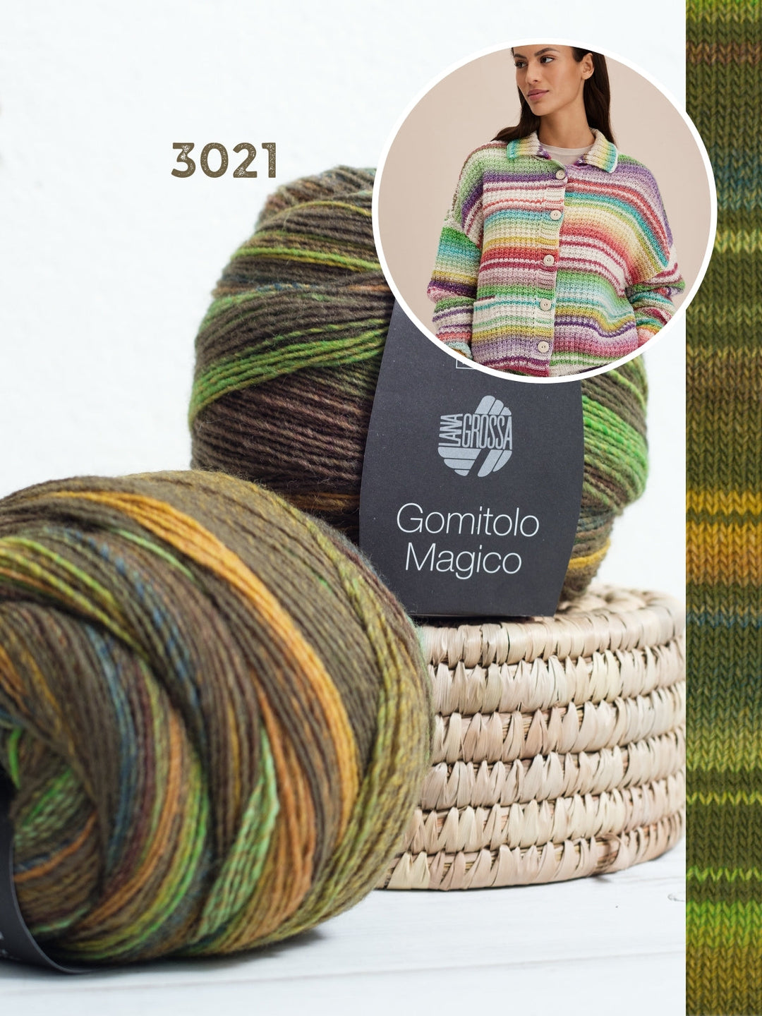 Strickpaket Gomitolo Magico Jacke im Strukturstich