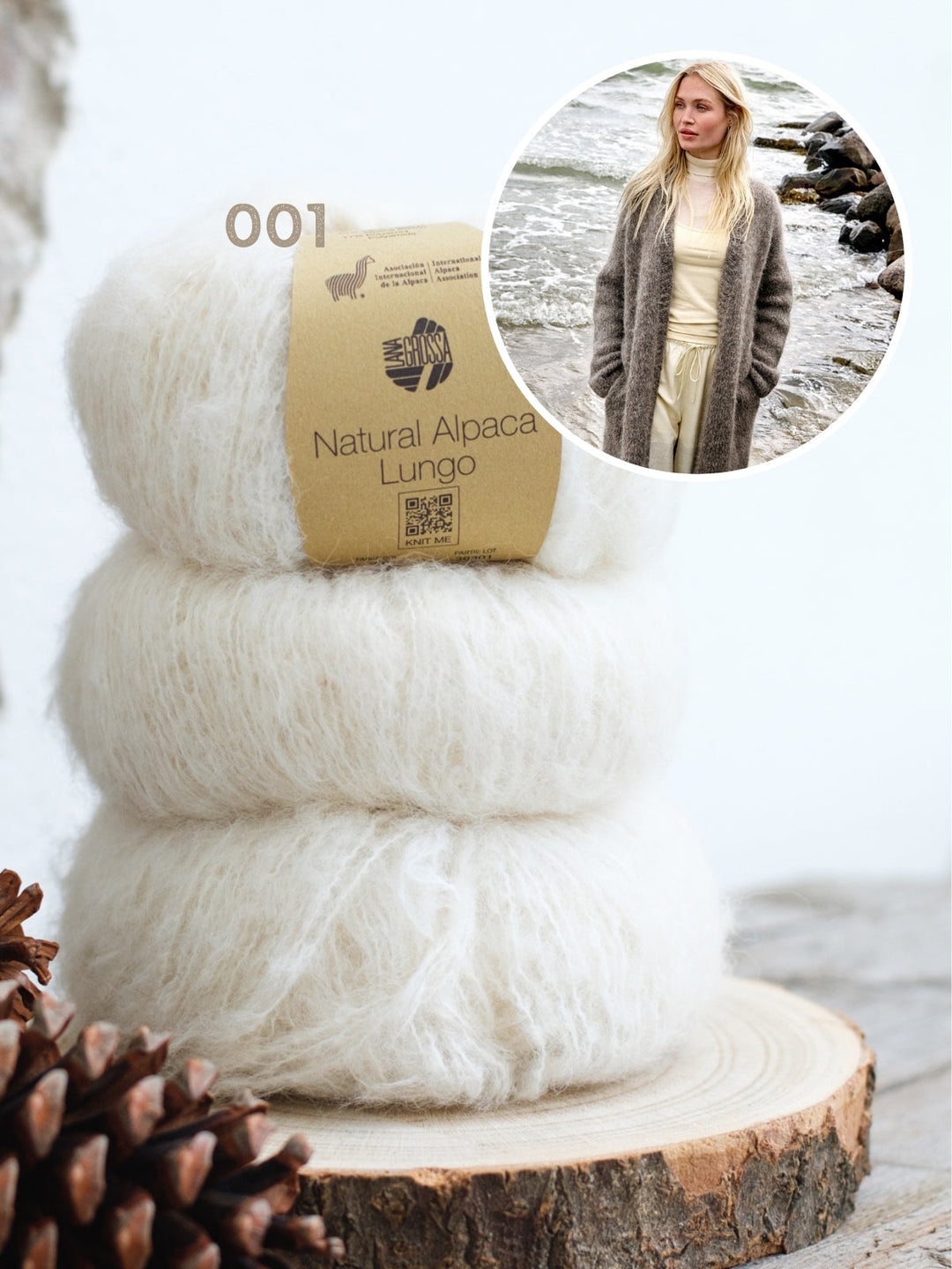 Strickpaket Natural Alpaca Lungo Mantel