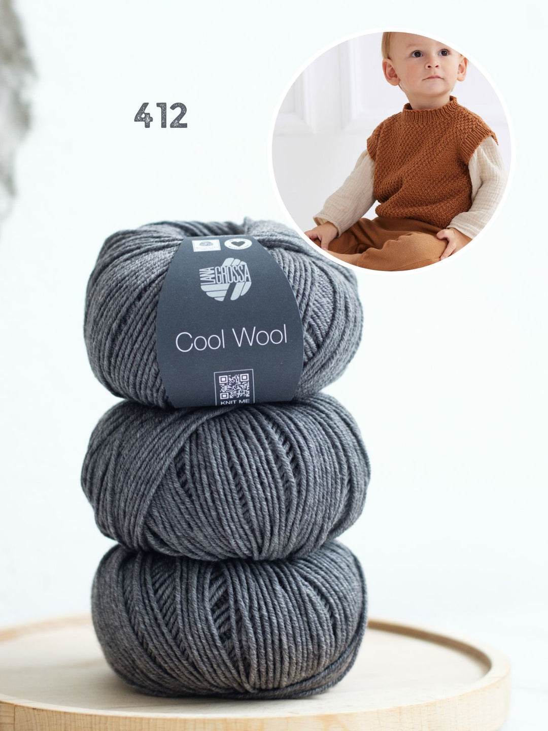 Strickpaket Cool Wool Kinder Pullunder