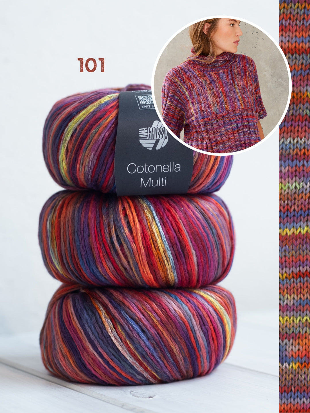 Strickpaket Cotonella Multi Kurzarmpulli