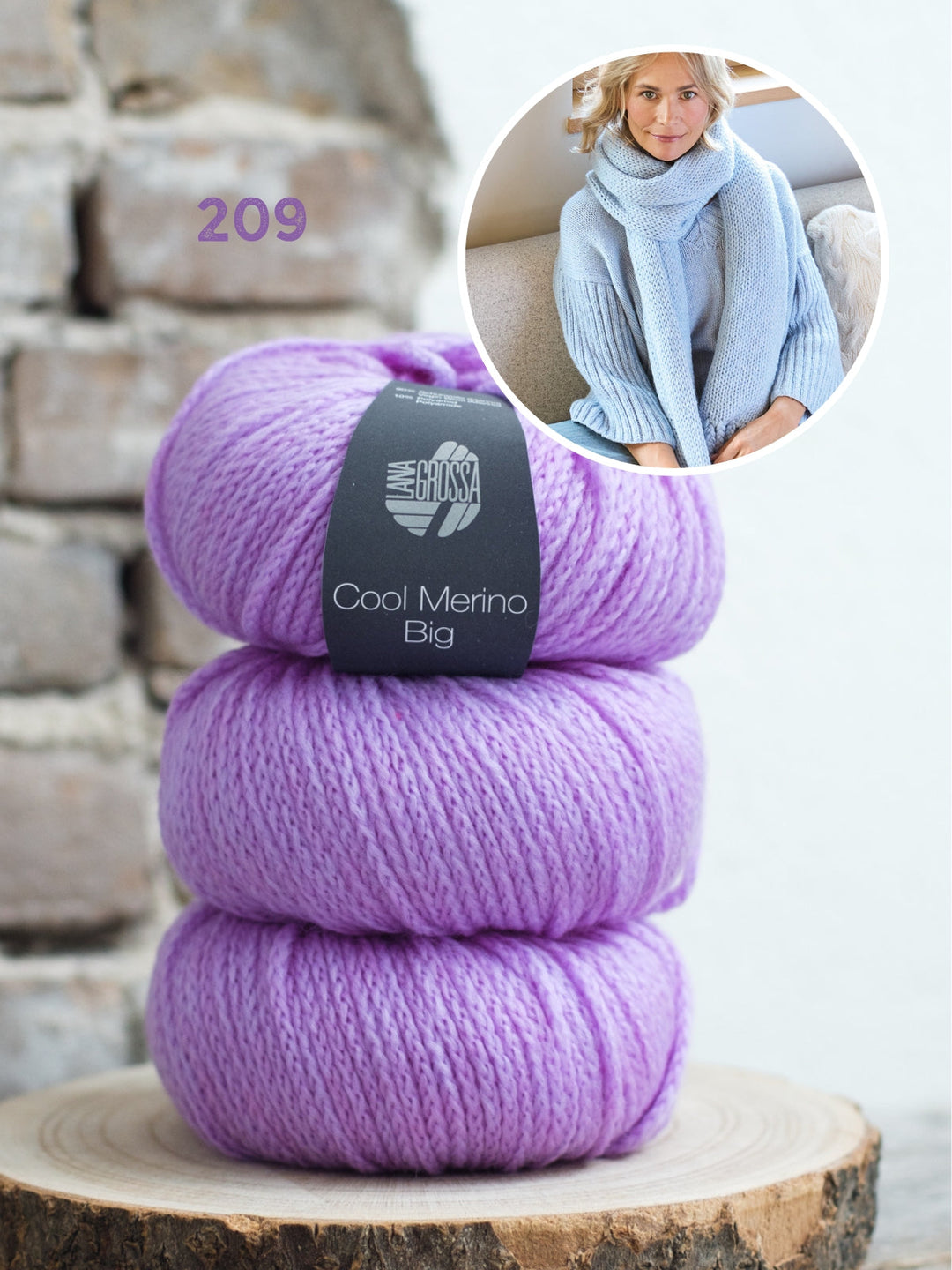 Strickpaket Cool Merino Big Schal in Schlauchstrickerei