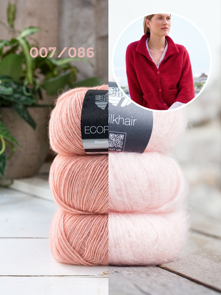 Strickpaket Ecopuno Silkhair Raglan-Cardigan