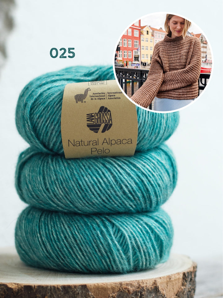 Strickpaket Natural Alpaca Pelo Rippenpullover