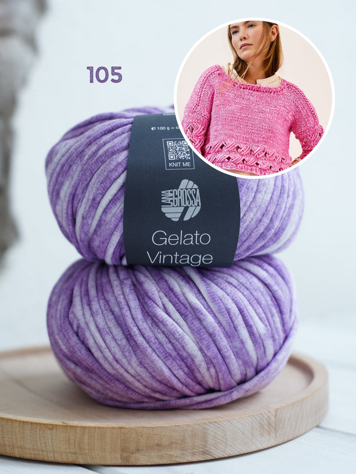 Strickpaket Gelato Vintage Pullover mit Diagonalmuster