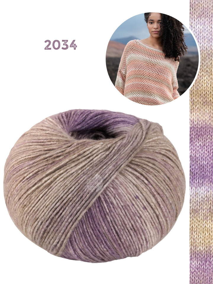 Strickpaket Gomitolo Mambo Pullover mit Ajourmuster