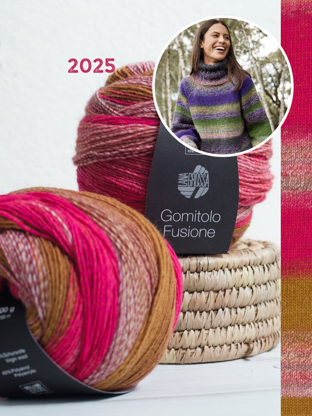 Strickpaket Gomitolo Fusione Rollkragenpullover - top-down