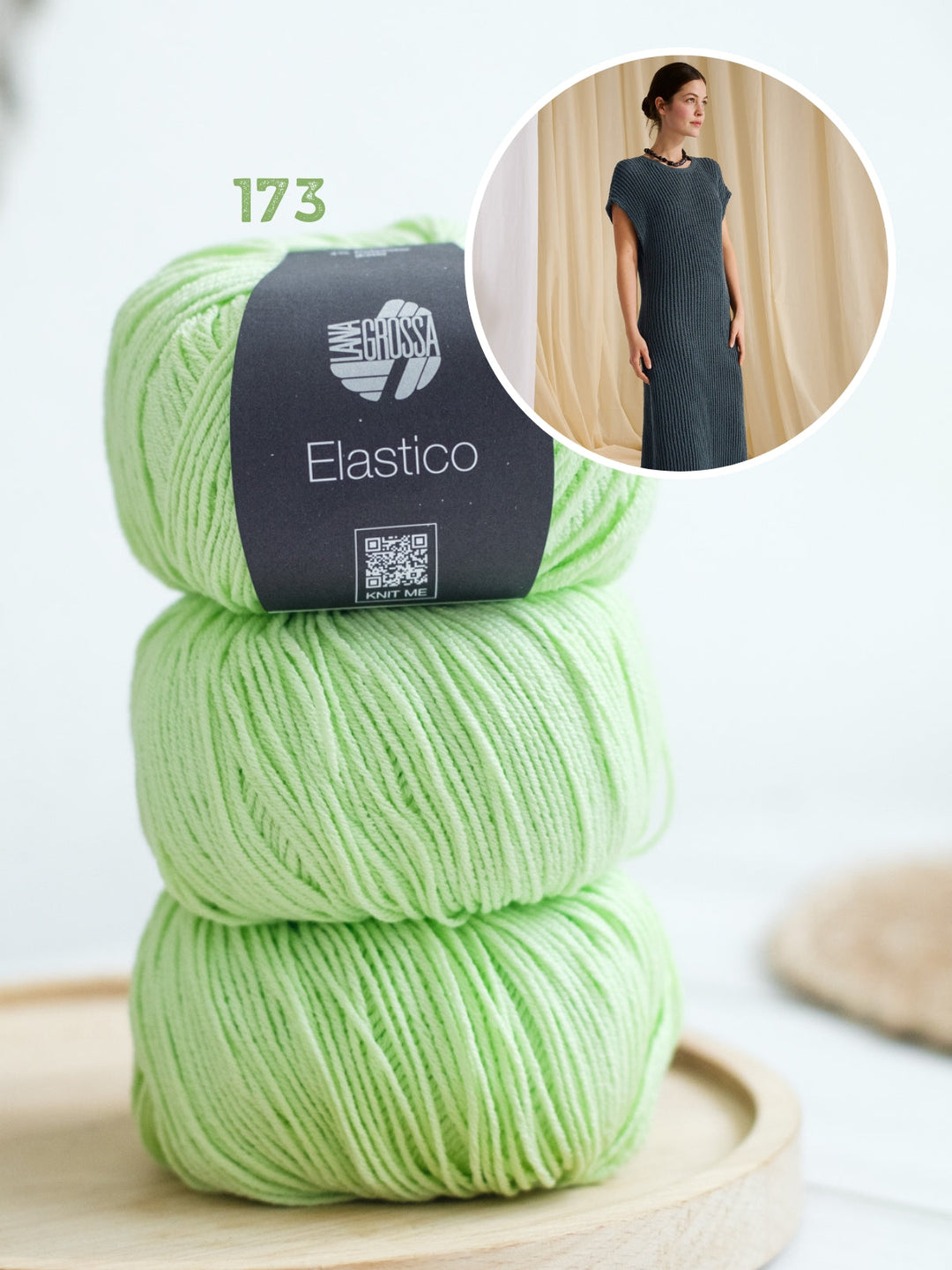 Strickpaket Elastico Kleid im Patentmuster