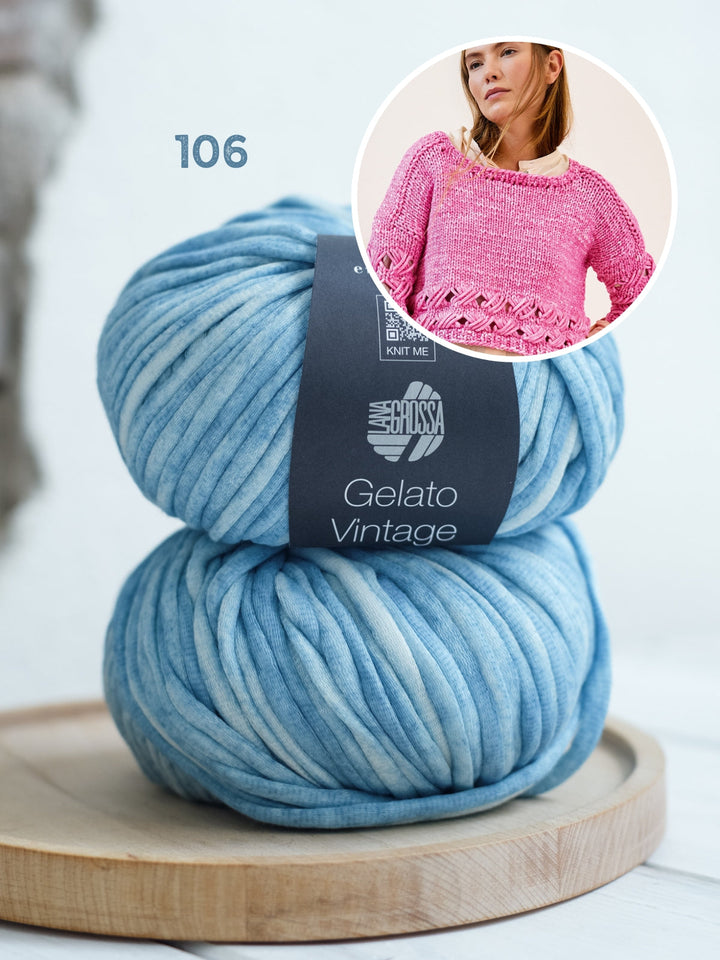 Strickpaket Gelato Vintage Pullover mit Diagonalmuster