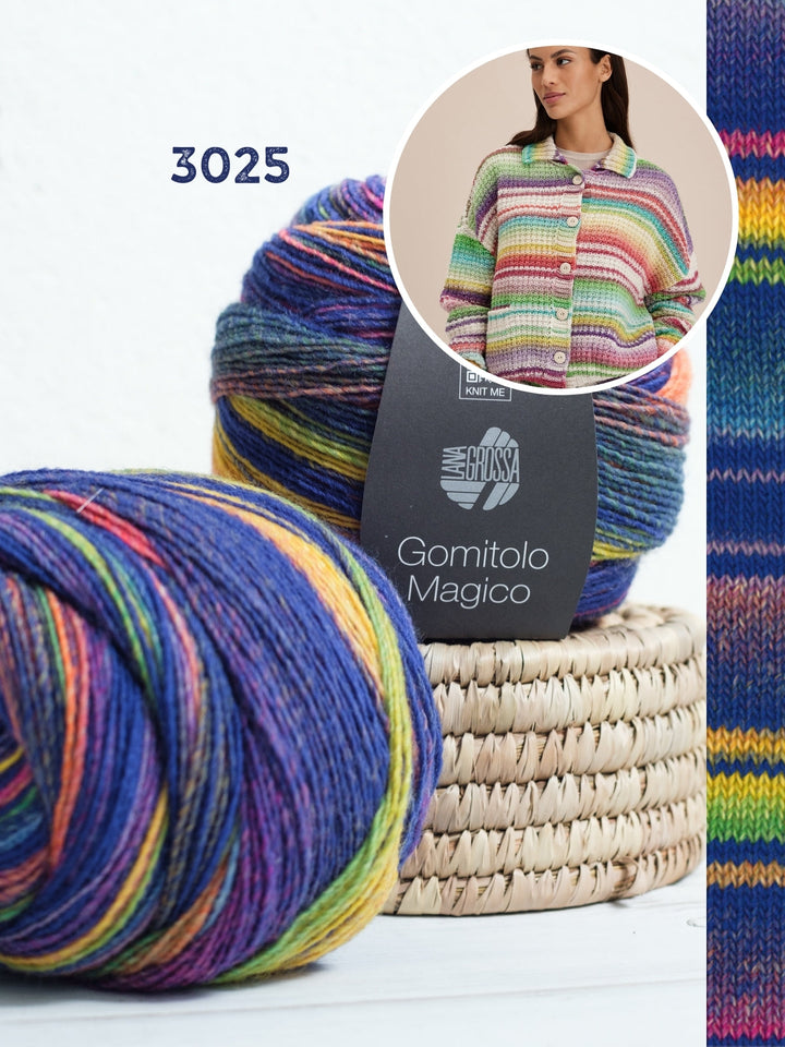 Strickpaket Gomitolo Magico Jacke im Strukturstich