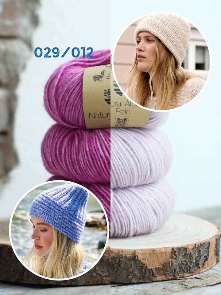 Strickpaket Natural Alpaca Pelo Mützen (2 Stück)