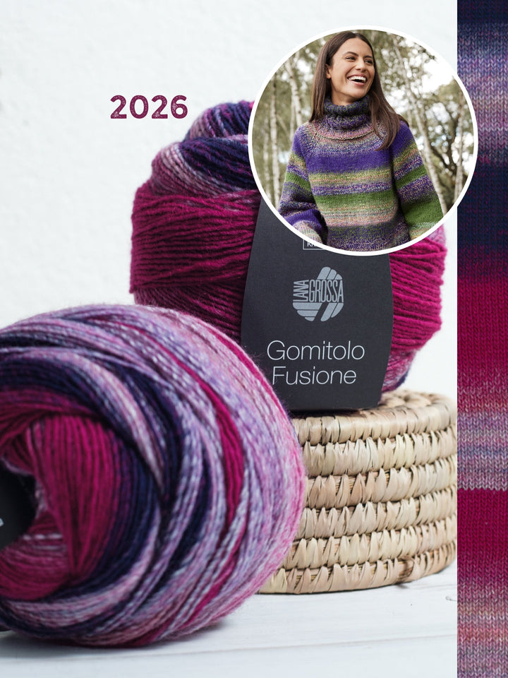 Strickpaket Gomitolo Fusione Rollkragenpullover - top-down