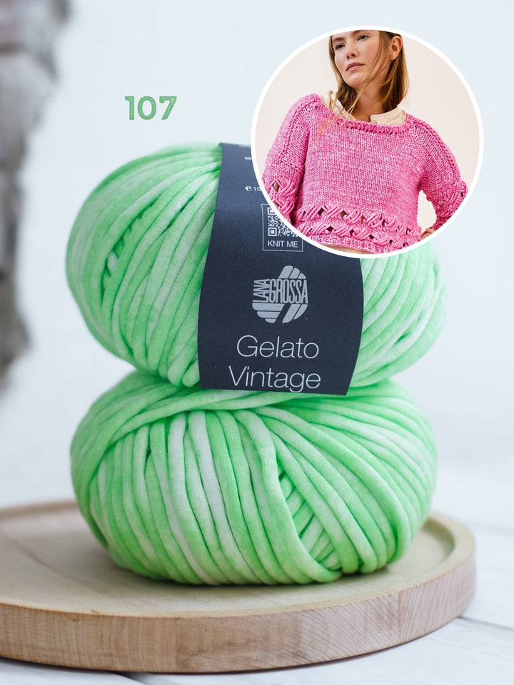 Strickpaket Gelato Vintage Pullover mit Diagonalmuster