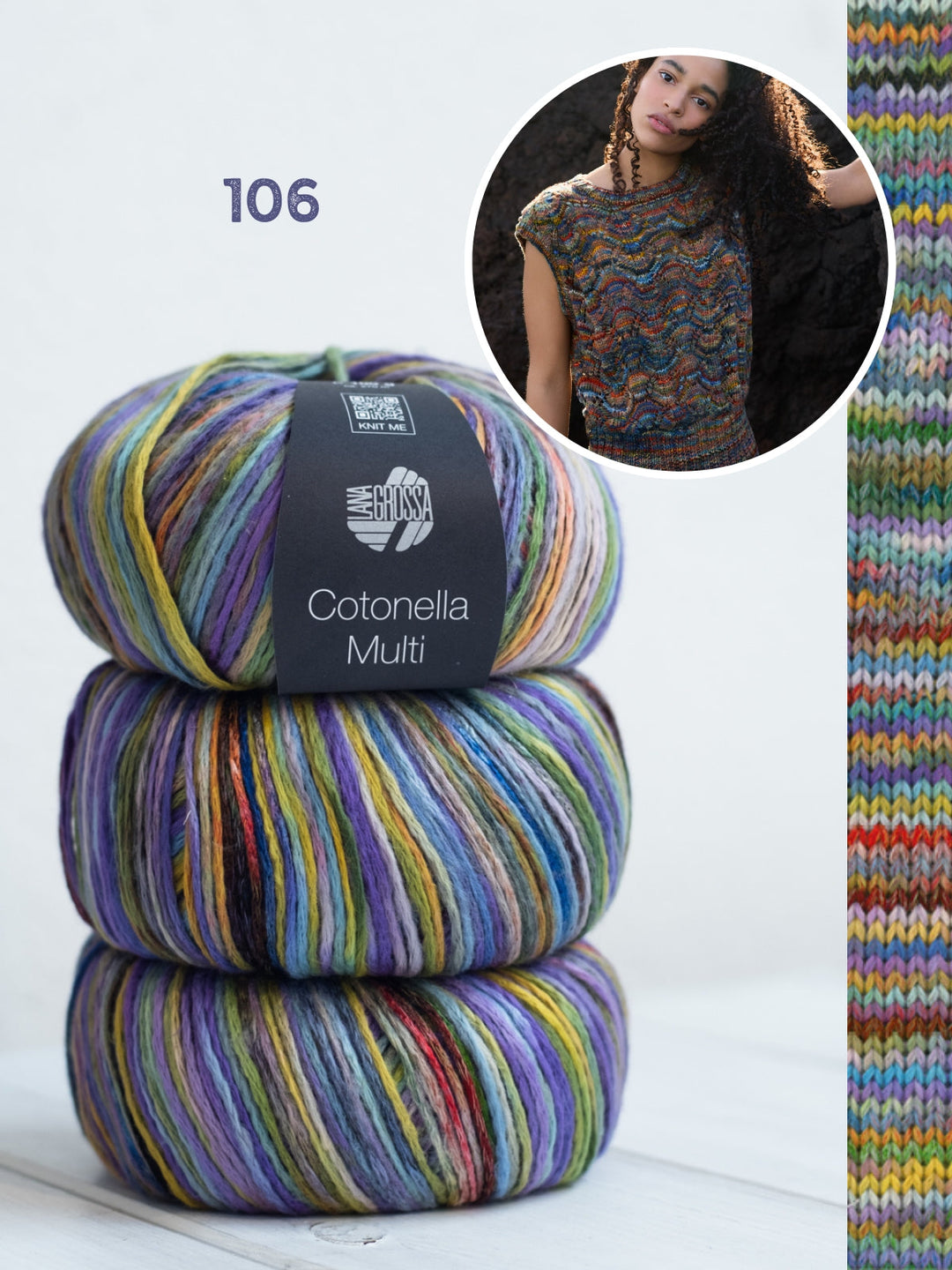 Strickpaket Cotonella Multi Pullunder im Ajourmuster