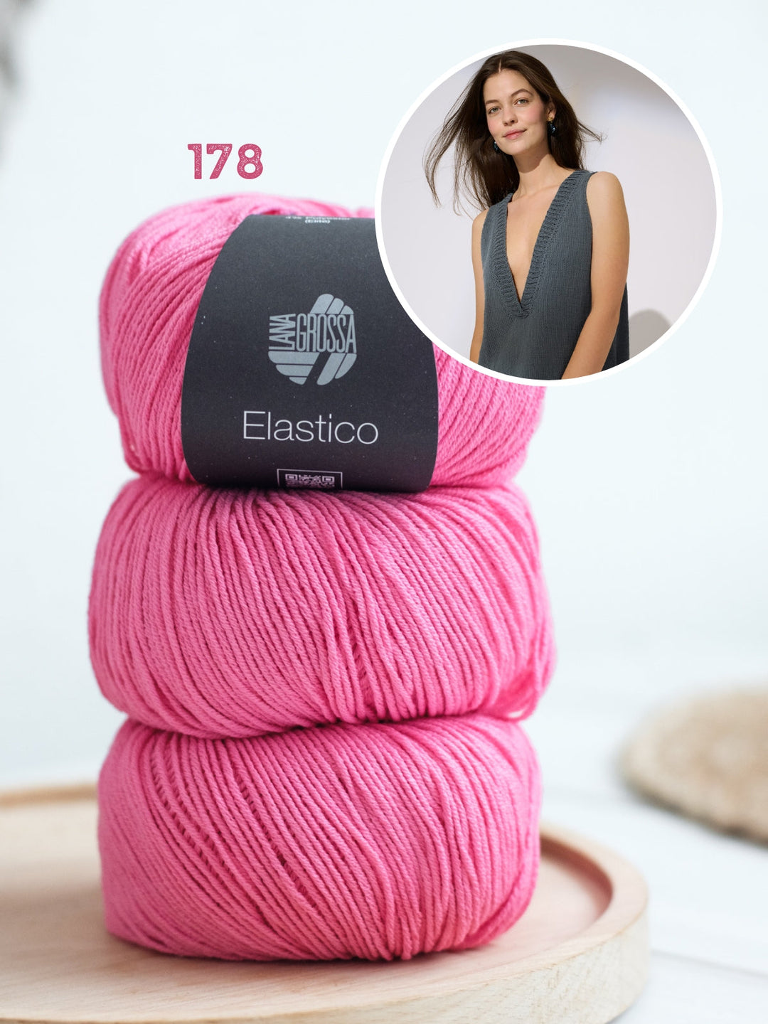 Strickpaket Elastico Top mit tiefem V-Ausschnitt