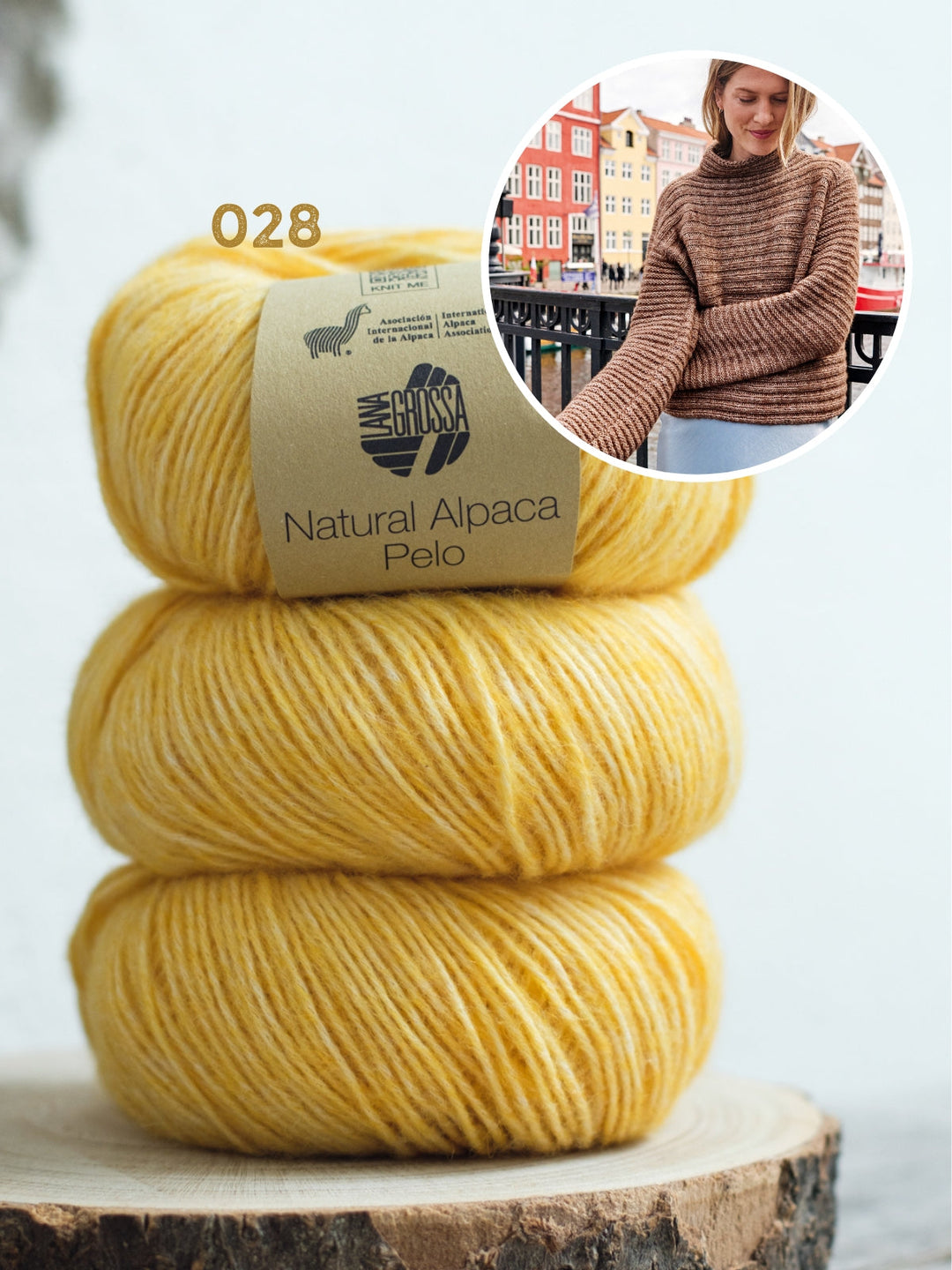 Strickpaket Natural Alpaca Pelo Rippenpullover