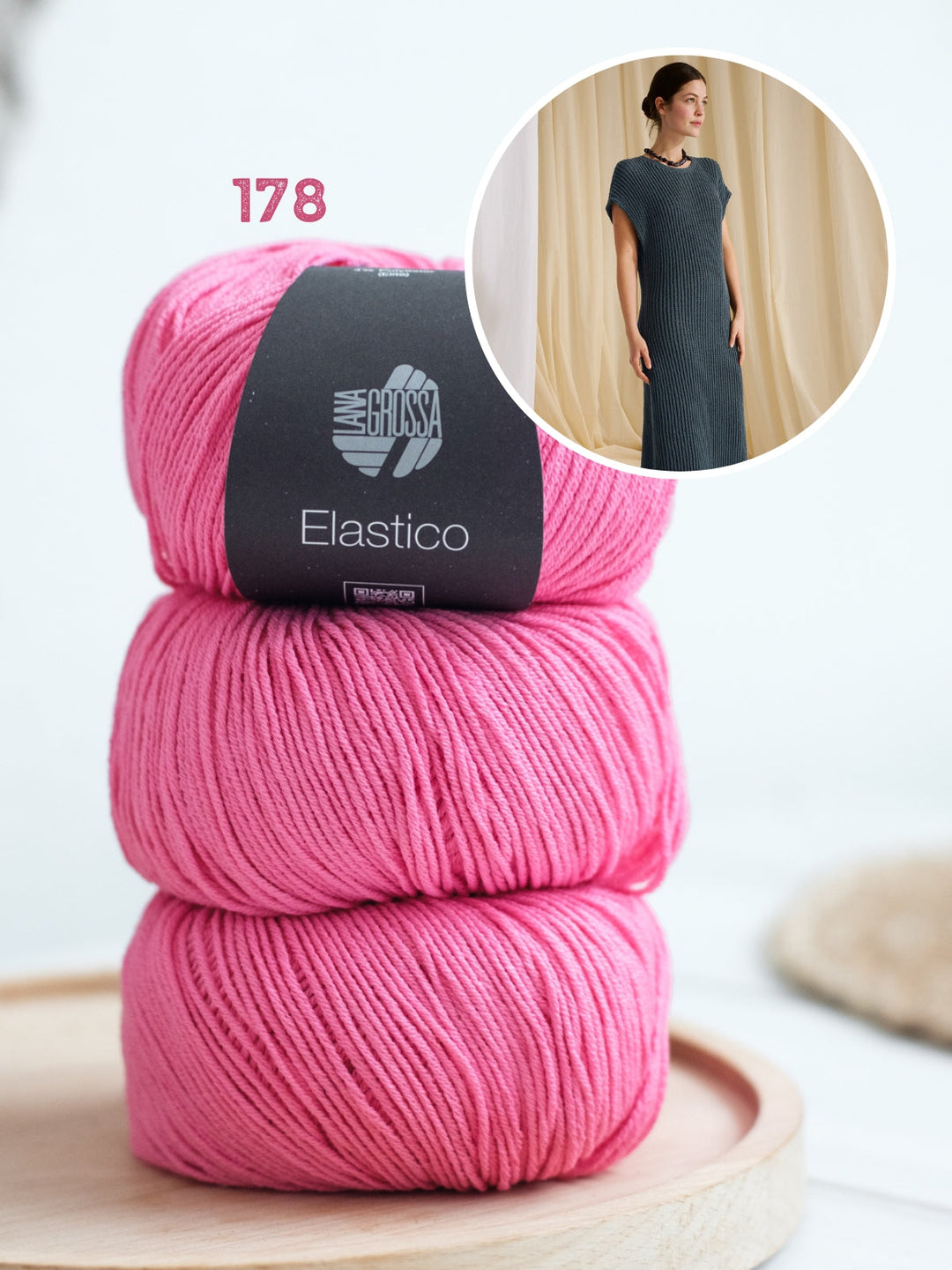 Strickpaket Elastico Kleid im Patentmuster