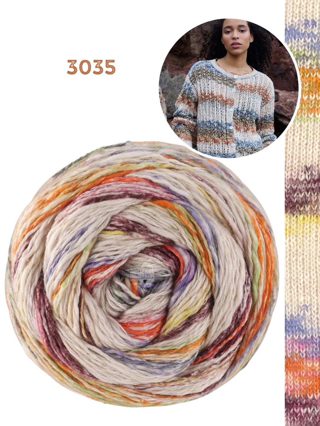 Strickpaket Gomitolo Hippie Jacke im Ajourmuster