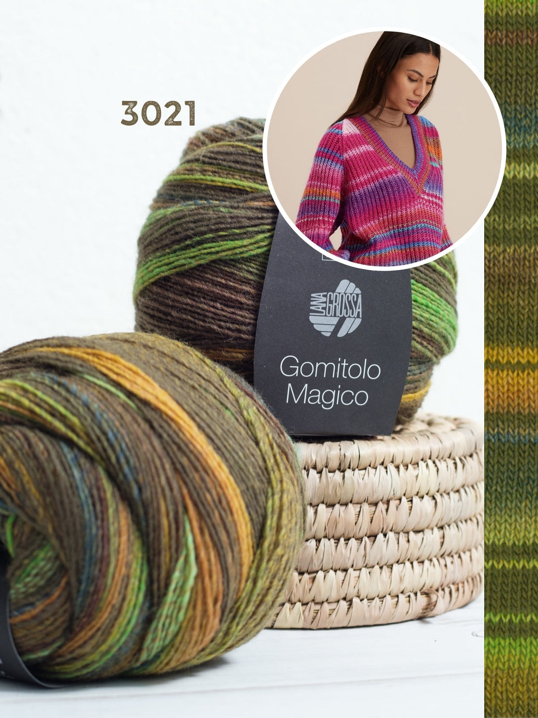 Strickpaket Gomitolo Magico Raglan-V-Pullover