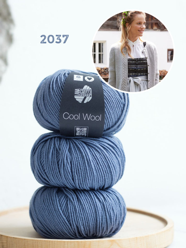 Strickpaket Cool Wool Jacke mit Zöpfe