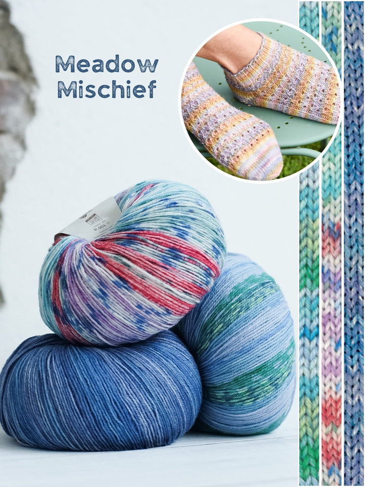 Strickpaket Landlust kurze Socken mit Ajourmuster