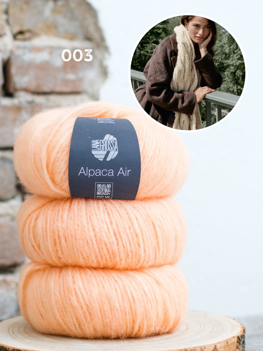 Strickpaket Alpaca Air Schal in Zupfmuster