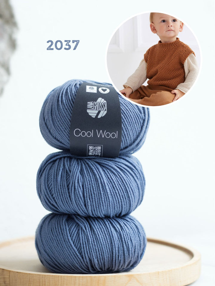 Strickpaket Cool Wool Kinder Pullunder