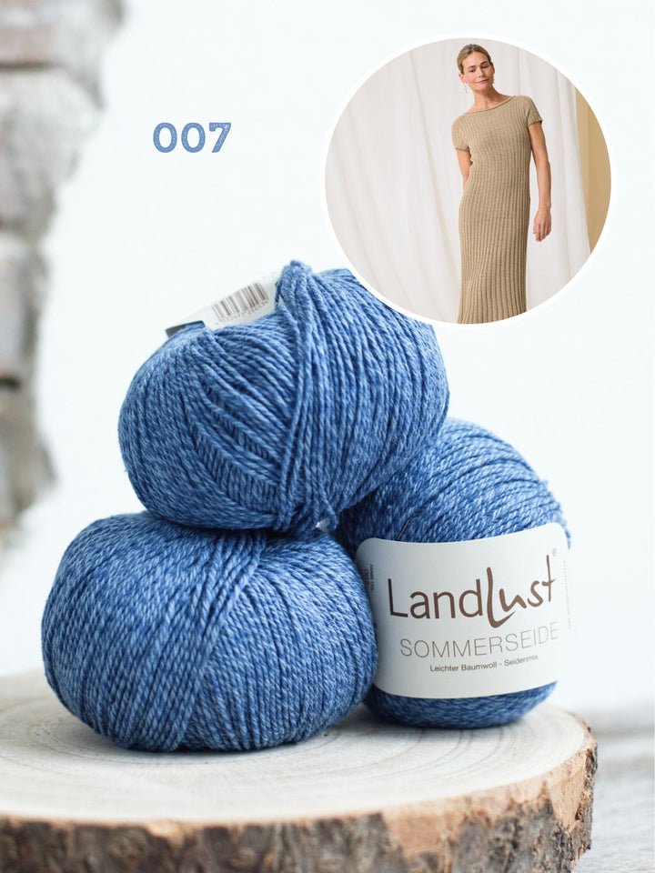 Strickpaket Landlust Sommerseide Top-Down Kleid